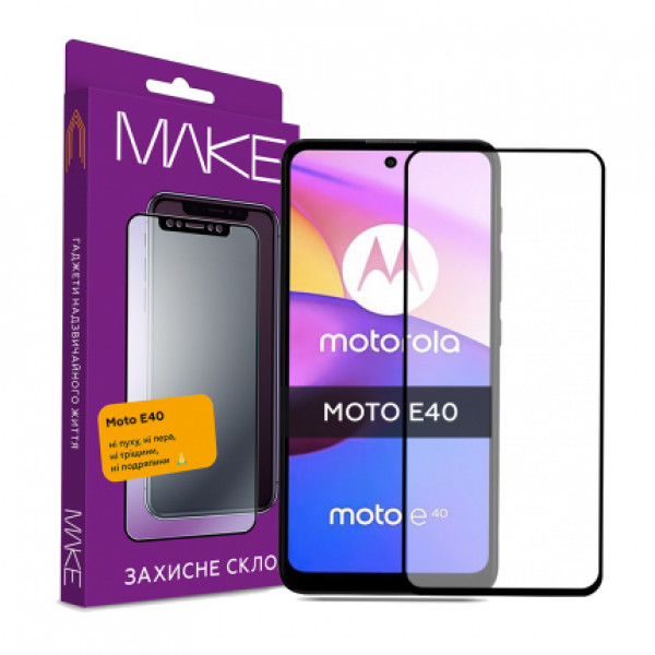 Фото - Захисне скло для смартфону MAKE Full Cover Full Glue Moto E40 (MGF-ME40)
