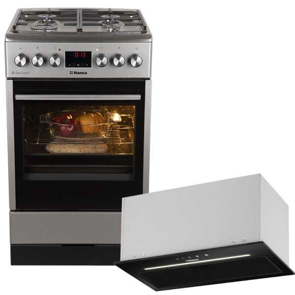 Фото - Комплект техніки Hansa Плита газова + Витяжка вбудована Hansa FCMS582258 + OMP4251BGH