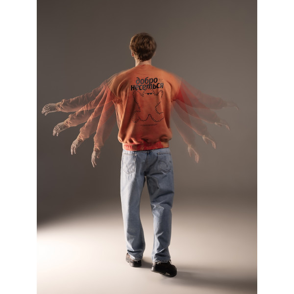 Фото - Свитшот Comfy "тай дай" оранжевый L/XL
