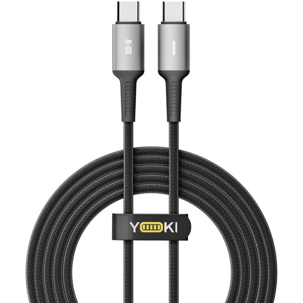 Фото - Кабель YOKI POWER Type-C to Type-C 100W 2m Black (YK-PO70)