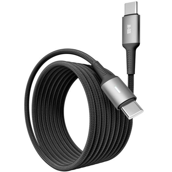 Фото - Кабель YOKI POWER Type-C to Type-C 100W 2m Black (YK-PO70)