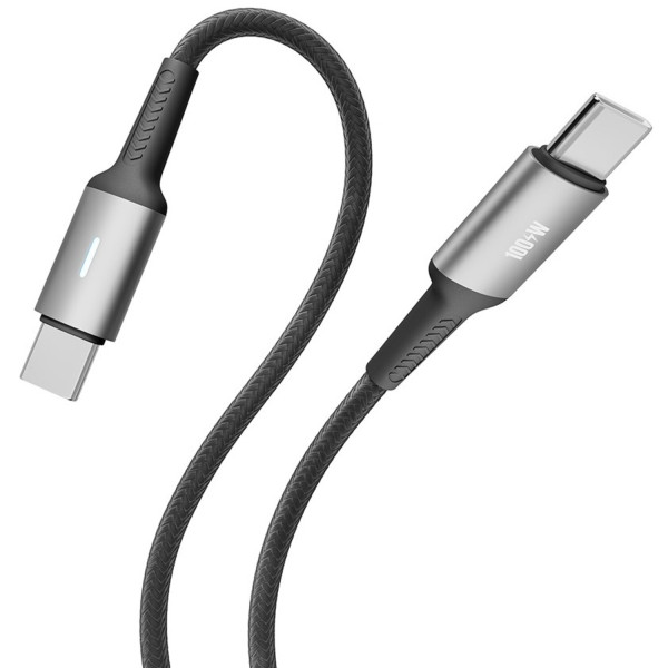 Фото - Кабель YOKI POWER Type-C to Type-C 100W 2m Black (YK-PO70)