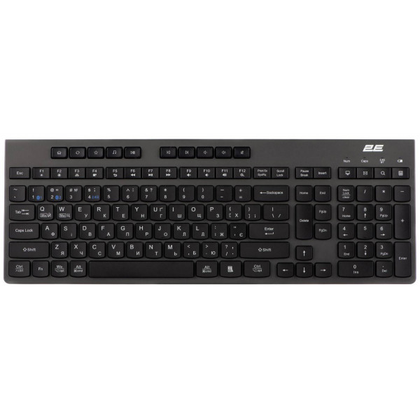 Фото - Клавіатура бездротова 2E KS280 WL/BT, EN/UK Silent Black-Grey (2E-KS280WBGR_UA)