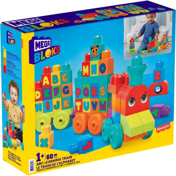 Фото - Пластиковий конструктор для малюків Mega Bloks Поезд с буквами (DXH35)
