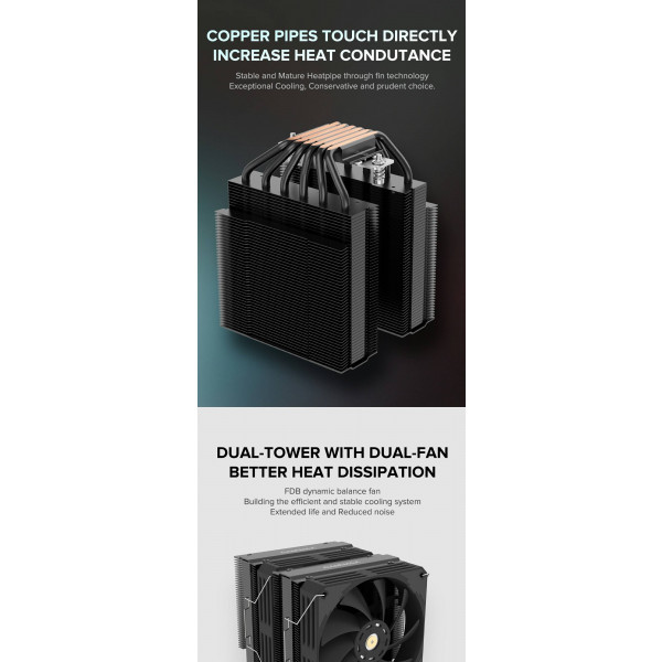 Фото - Процессорный кулер Gamemax Twin 600 Black