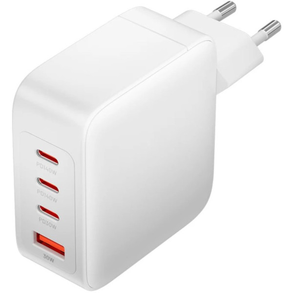 Фото - Мережевий зарядний пристрій Vention 4xUSB 140W PD3.1/QC3.0/GaN White (FEIW0-EU)