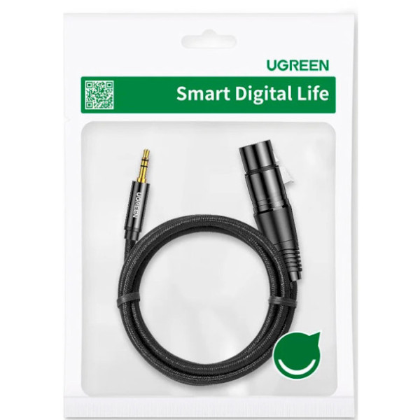 Фото - Кабель 3.5 мм -3.5 мм UGREEN AV182 3.5mm Male to XLR Female 2m Black (20244)