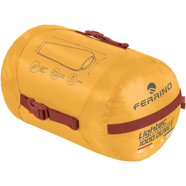 Фото - Спальний мішок Ferrino Lightec 1000 Duvet RDS Down -6°C Yellow (86702NGG)