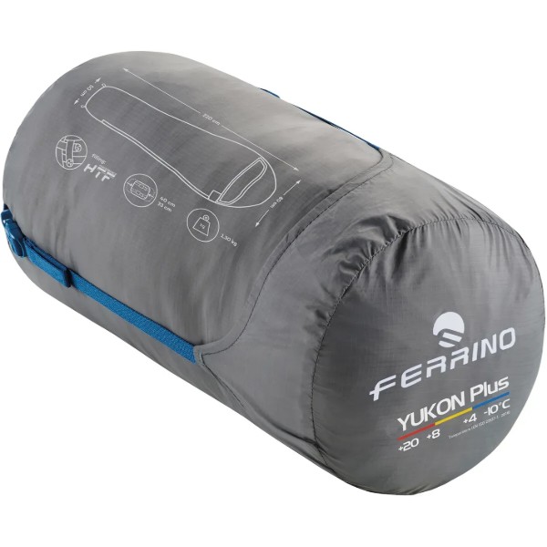 Фото - Спальний мішок Ferrino Yukon Plus +4°C Blue Right (86357NBBD)