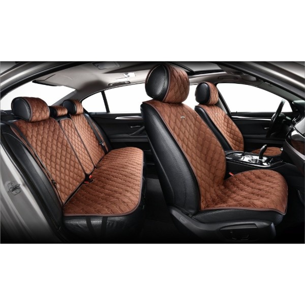 Фото - Комплект накидок на сиденье автомобиля CarLife Turbo coffee (SC30404)
