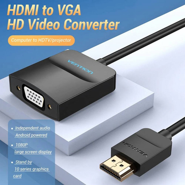Фото - Перехідник Vention HDMI M - VGA F 0.15 м (42154)