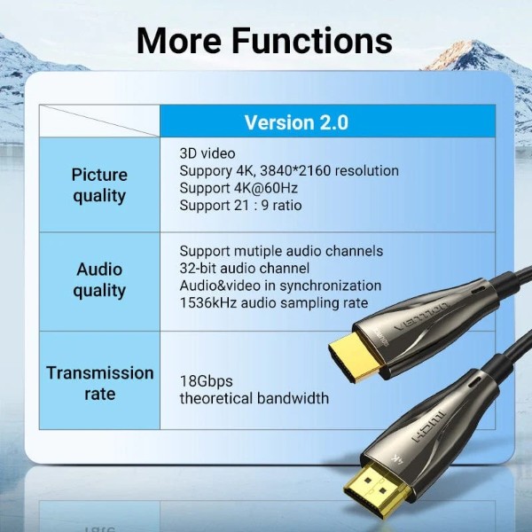 Фото - Кабель HDMI Vention HDMI M - M,20.0 м, V2.1, Optical 8K 60Гц (ALABQ)