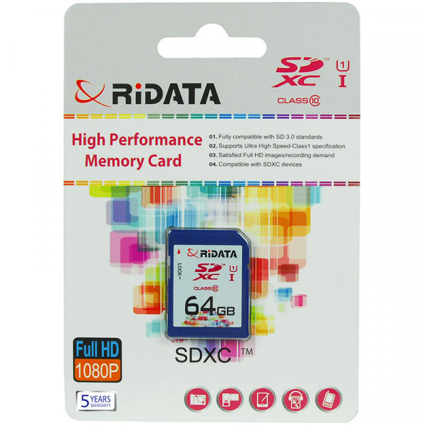 Фото - Карта пам'яті RiDATA SDXC 64GB Class 10 UHS-I (FF960213)