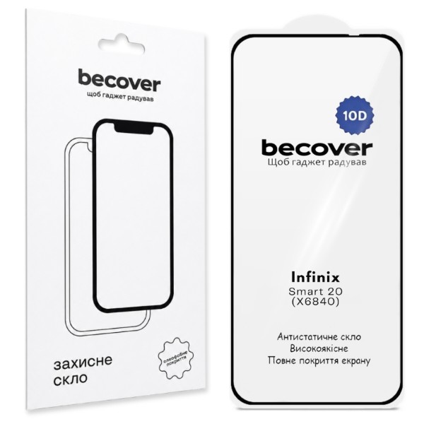 Фото - Защитное стекло для смартфона BeCover for Infinix Smart 20 (X6840) 10D Black (716098)