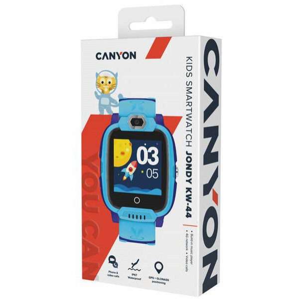 Фото - Детские часы Canyon Jondy KW-44 Kids 4G Camera GPS WiFi Music Blue (CNE-KW44BL)