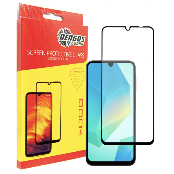 Фото - Захисне скло для смартфону DENGOS for Samsung Galaxy A16 5G SM-A166 Black Full Glue (TGFG-378)