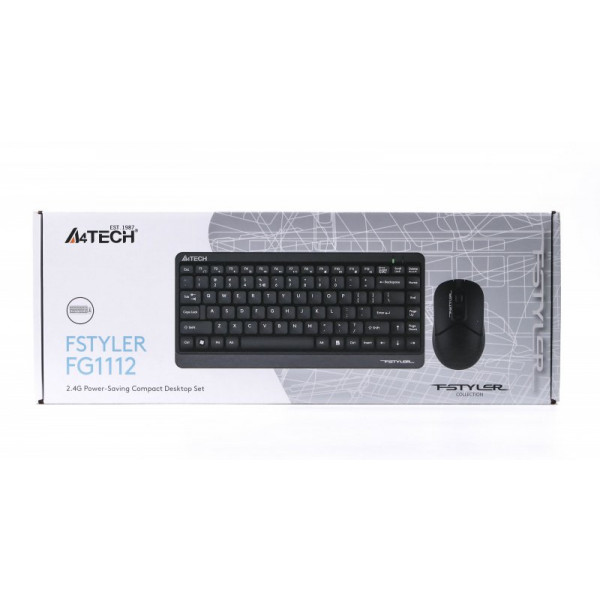 Фото - Клавіатура + миша бездротова A4tech FG1112 Black