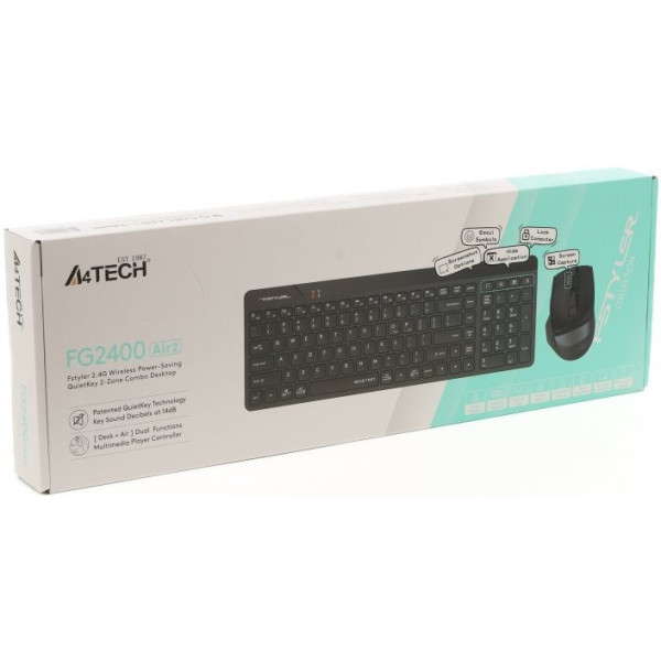 Фото - Клавіатура + миша бездротова A4tech FG2400 Air2 (Black)