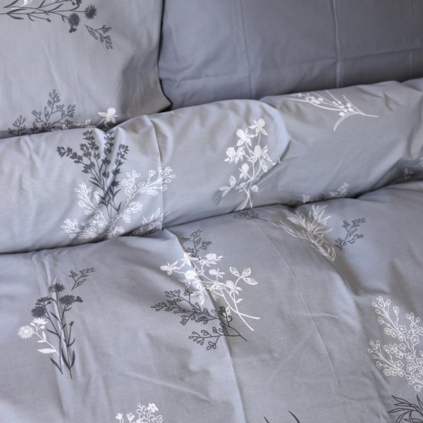 Фото - Комплект постільної білизни MirSon 200x220 см 17-0955 Silver Botanica Ranforce Elite (2200013182511)