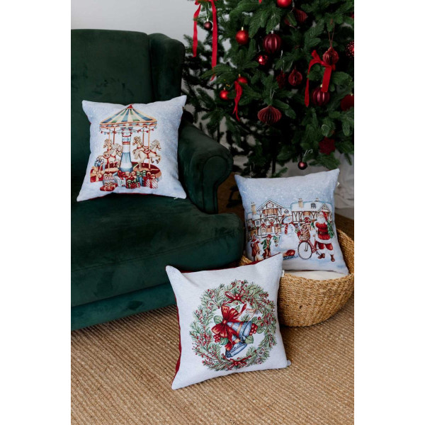 Фото - Подушка декоративна Прованс новорічна Carousel Святкування 45х45 см (041952)