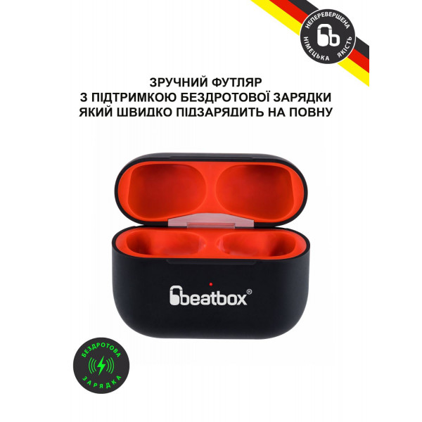 Фото - Навушники вкладиші бездротові TWS BeatBox PODS PRO 1 Wireless charging black-red (bbppro1wcbr)