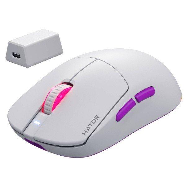 Фото - Мышь беспроводная игровая Hator Quasar 3 ULTRA 8K Wireless White (HTM771)