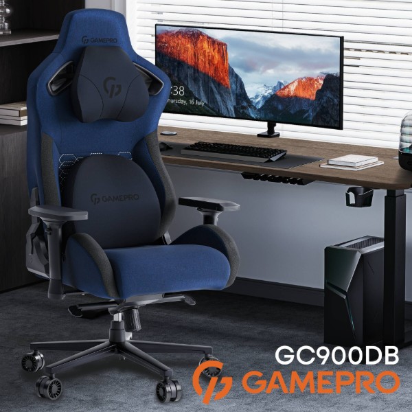 Фото - Крісло для геймерів GamePro Size XL Fabric Dark Blue (GC900DB)