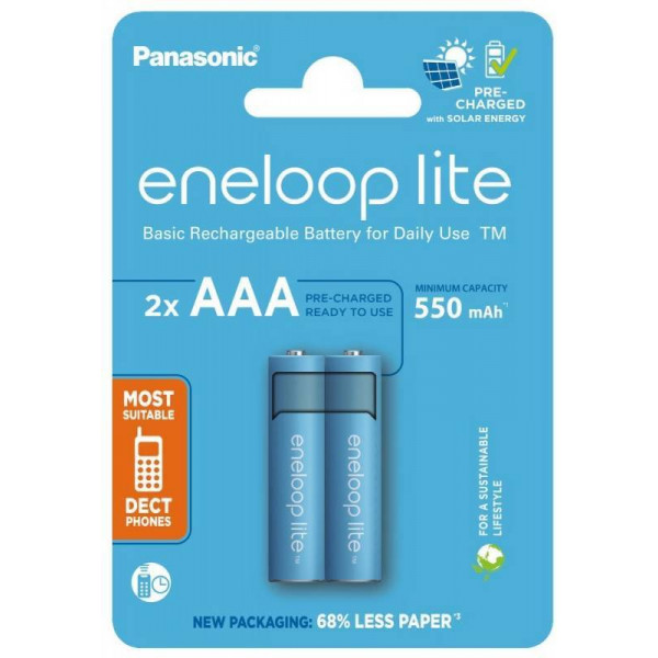 Фото - Акумулятор тип AAA Panasonic Eneloop NI-MH Lite AAA 550 2 шт. (BK-4LCCE/2CP) Фото - Акумулятор тип AAA Panasonic Eneloop NI-MH Lite AAA 550 2 шт. (BK-4LCCE/2CP)