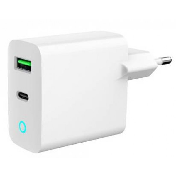 Фото - Мережевий зарядний пристрій Gembird USB-A + 1 Type-C PD20Вт + QC3.0 18Вт (TA-UC-PDQC20L-W-01)