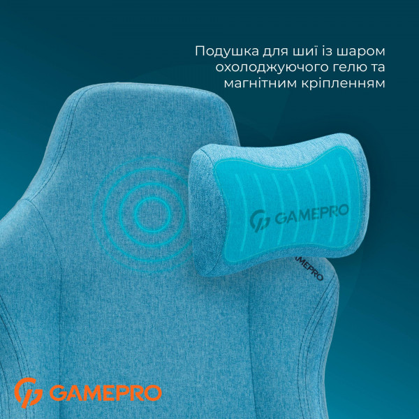 Фото - Крісло для геймерів GamePro FGC750LB Size L Fabric Light Blue