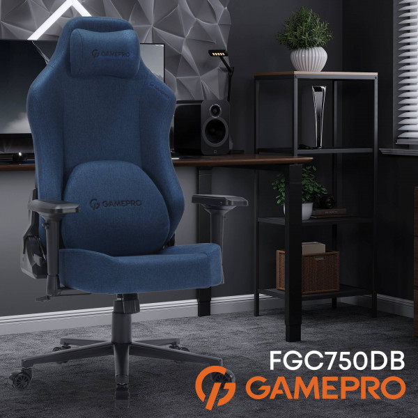 Фото - Крісло для геймерів GamePro FGC750DB Size L Fabric Dark Blue