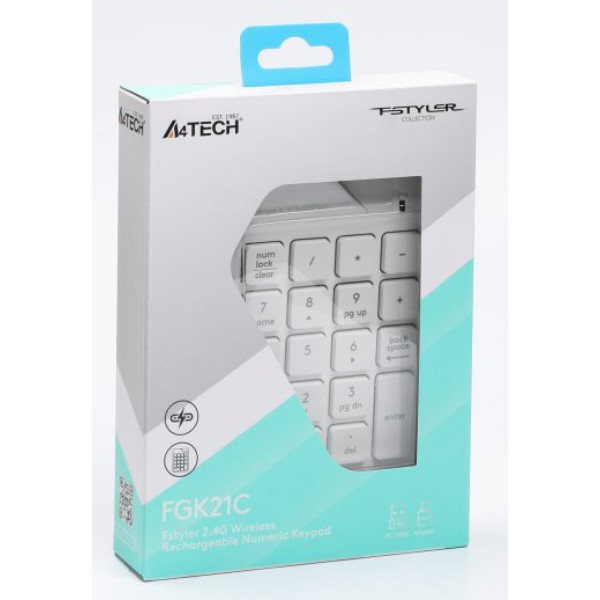 Фото - Клавиатура беспроводная A4tech FGK21C (White)