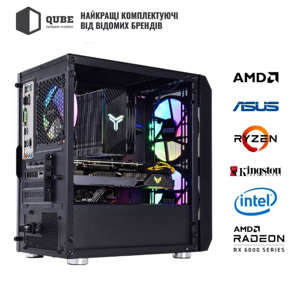 Фото - Системний блок QUBE QB i5 14400F RX 6600 8GB NM 3242Win (i514400FRX66008GBNM3242Win)