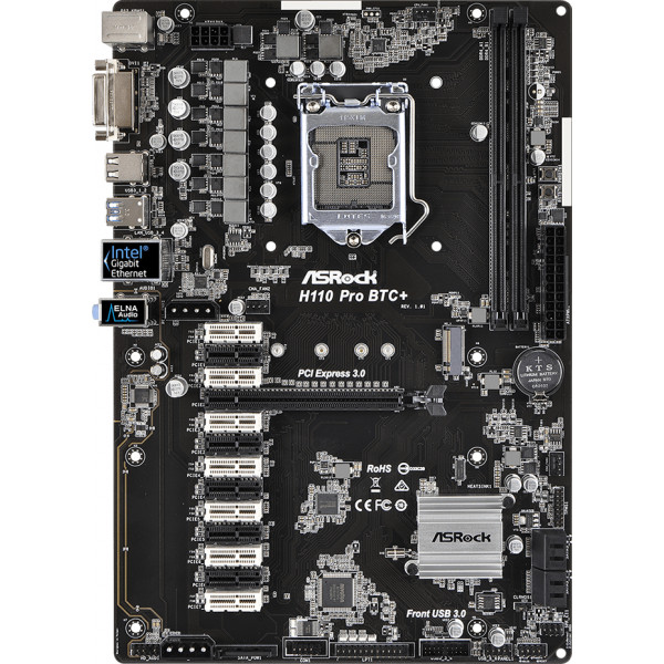 Фото - Материнская плата ASRock H110 Pro BTC+
