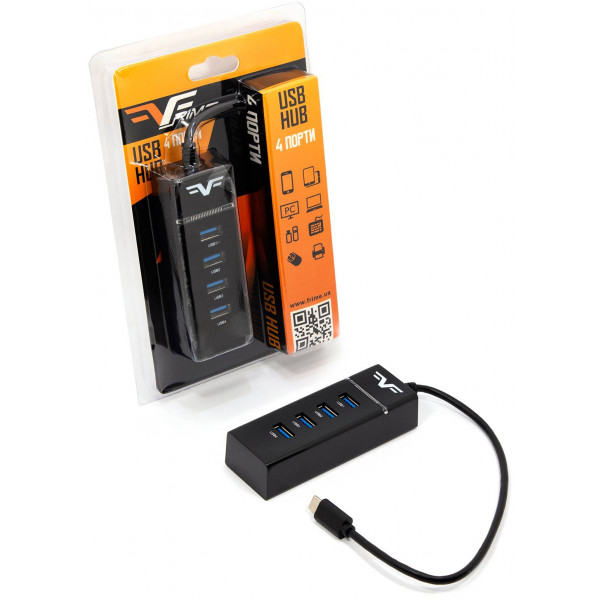 Фото - Хаб USB Frime 4xUSB 2.0 Type-C Black (FH-20060)
