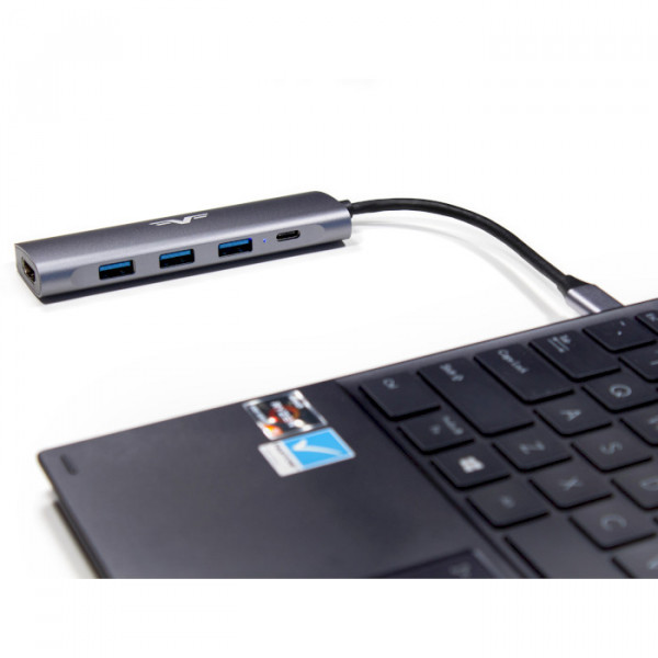 Фото - Хаб USB Frime 3*USB3.0, PD, HDMI Space Grey (FH-5in1.312HP)