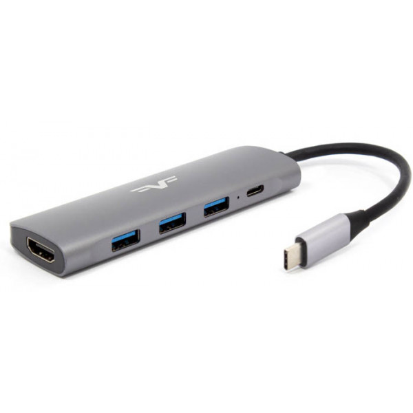 Фото - Хаб USB Frime 3*USB3.0, PD, HDMI Space Grey (FH-5in1.312HP)