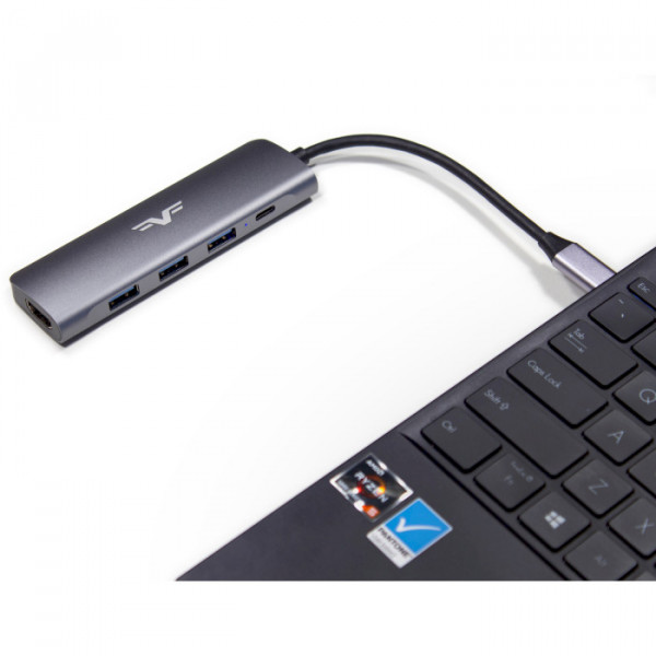 Фото - Хаб USB Frime 3*USB3.0, PD, HDMI Space Grey (FH-5in1.312HP)
