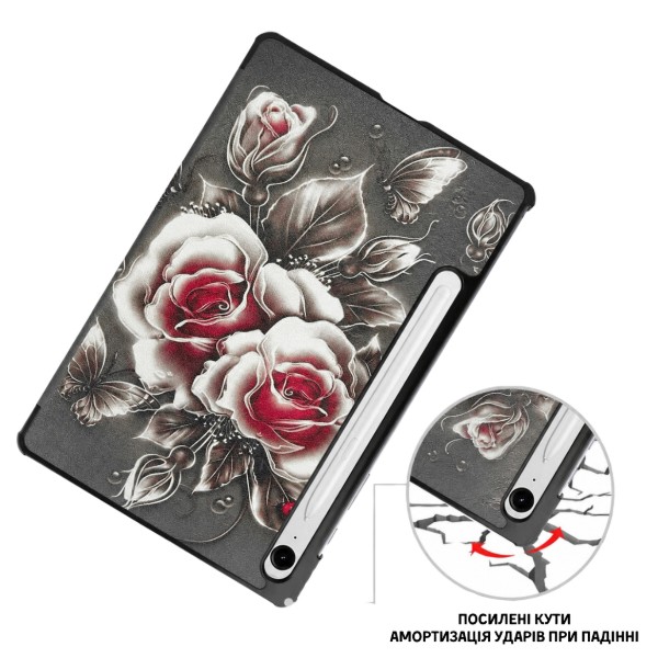 Фото - Чехол для планшета BeCover Smart Case for Samsung Galaxy Tab S10 FE (SM-X520/SM-X526) 10.9" Black Rose (715923)