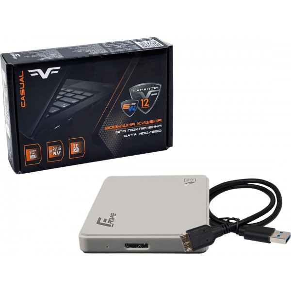Фото - Внешний карман Frime 2.5" SATA HDD/SSD Plastic USB 3.0 White (FHE11.25U30)