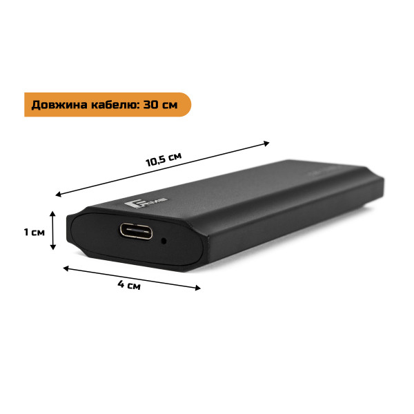 Фото - Внешний карман Frime M.2 NVMe PCIe Metal USB 3.2 Type-C up to 10Gb/s Black (FHE300.M2UC)
