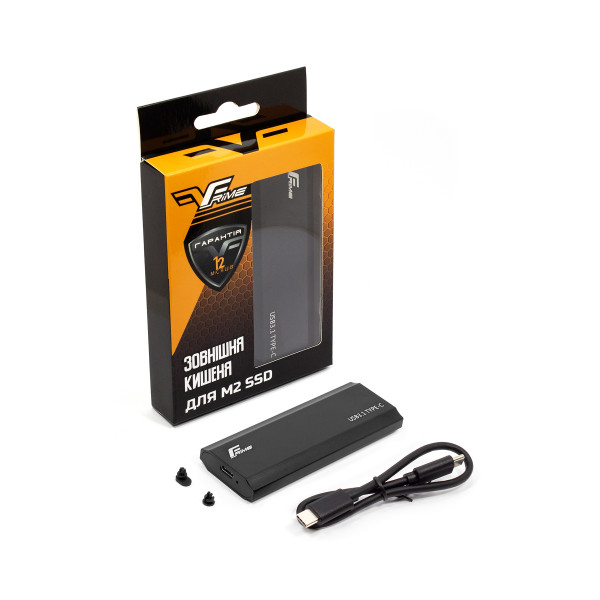 Фото - Внешний карман Frime M.2 NVMe PCIe Metal USB 3.2 Type-C up to 10Gb/s Black (FHE300.M2UC)