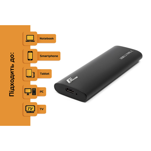 Фото - Внешний карман Frime M.2 NVMe PCIe Metal USB 3.2 Type-C Black (FHE400.M2UC)