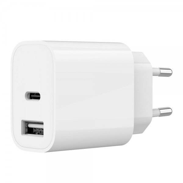 Фото - Мережевий зарядний пристрій Gembird 1xUSB-A+1xUSB-C 5V/2.4A 12W (TA-UC-2AC12-01)