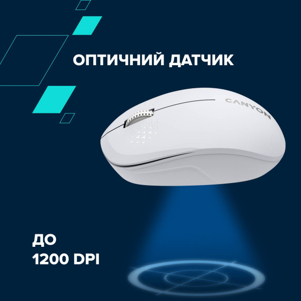 Фото - Миша бездротова Canyon MW-04 Bluetooth White (CNS-CMSW04W)