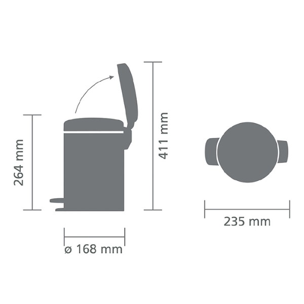 Фото - Бак для сміття з педаллю Brabantia Pedal Bin 3 л 113222