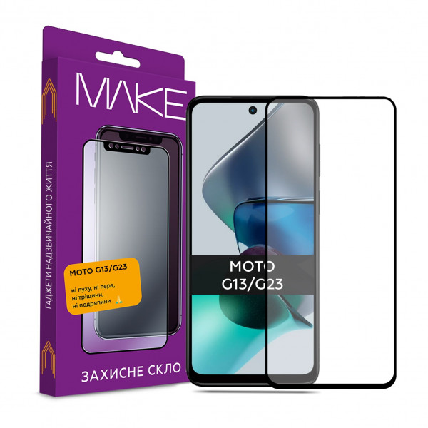 Фото - Захисне скло для смартфону MAKE Full Cover Full Glue Motorola Moto G13/G23 (MGF-MG13/G23)