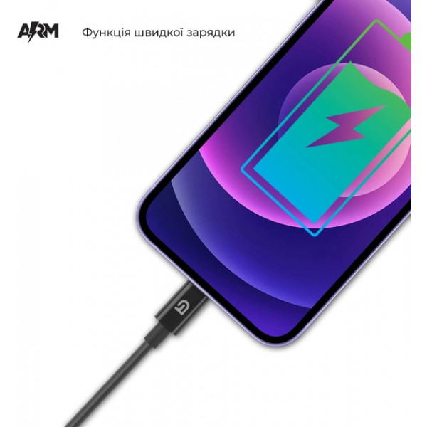 Фото - Кабель Armorstandart AMQGJ2B Lightning to USB-C Cable 1m Black (ARM64293)