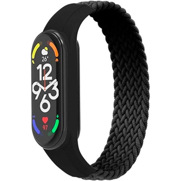 Фото - Ремешок для фитнес-браслета Armorstandart Braided Solo Loop for Xiaomi Mi Band 7/6/5/4 Black size L (ARM58763)