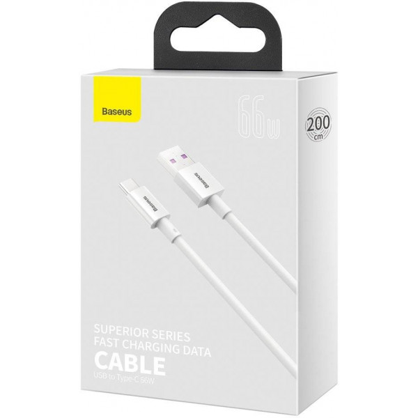 Фото - Кабель синхронізації даних Baseus Superior Fast Charging USB-USB-C 2m White (CATYS-A02)